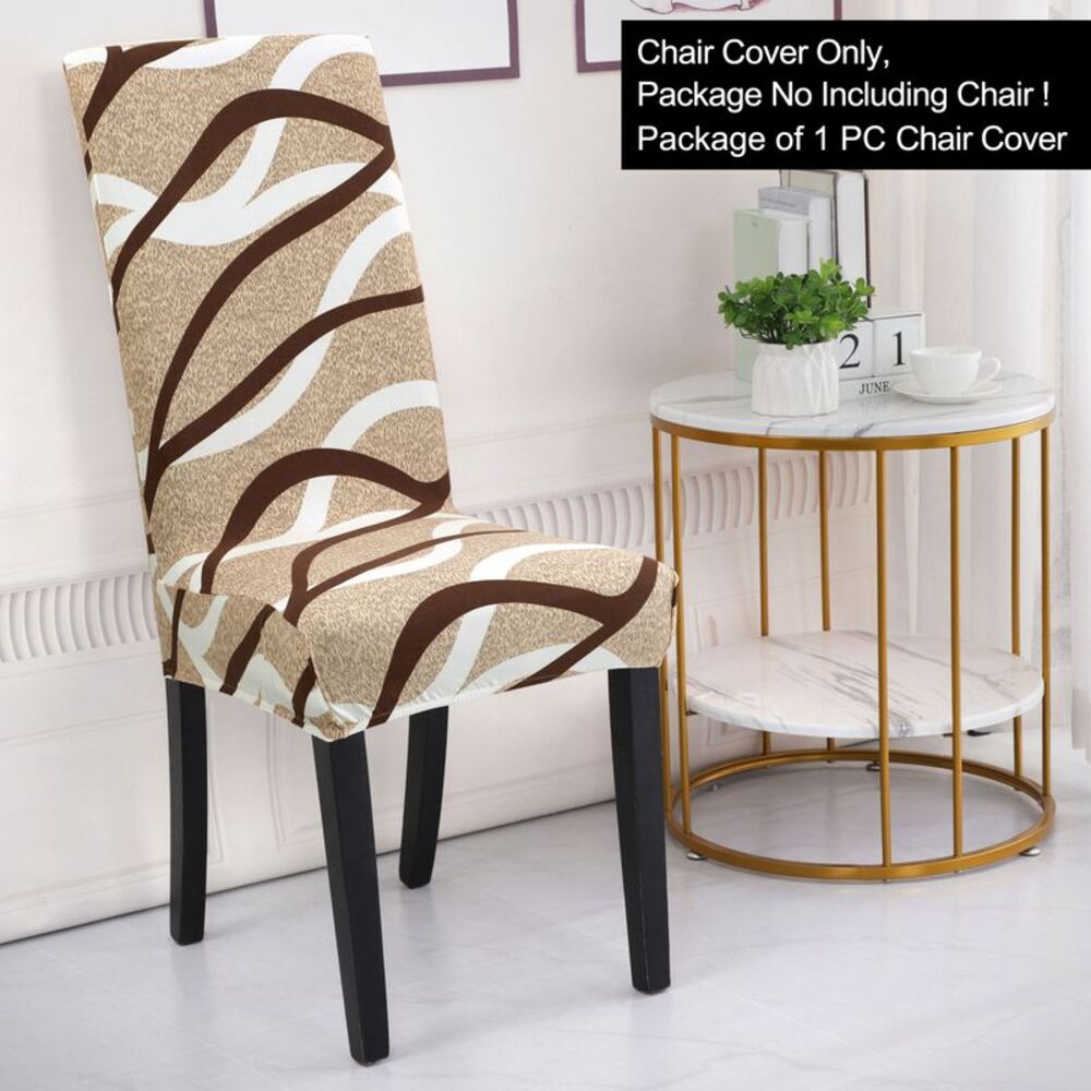 Dining Chair Cover Stretch Chair Protector Chair Seat Cover String Pattern - Picture 2 of 6
